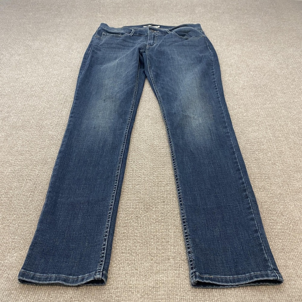 Levis 524 Skinny Jeans Womens 30 Blue Med Wash Mid Rise Stretch Denim Fits 32x32